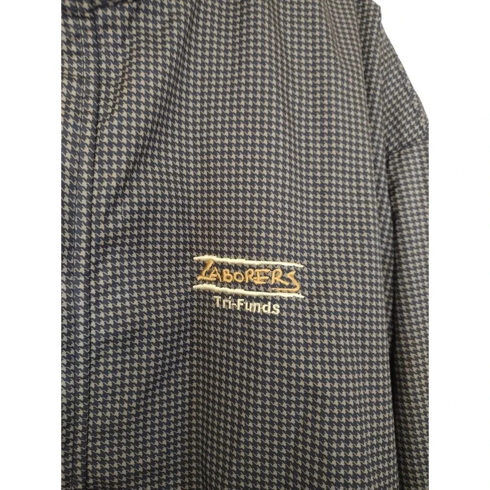 FootJoy DryJoys Mens XL Houndstooth Golf Pullover Windbreaker Brown Half Zip